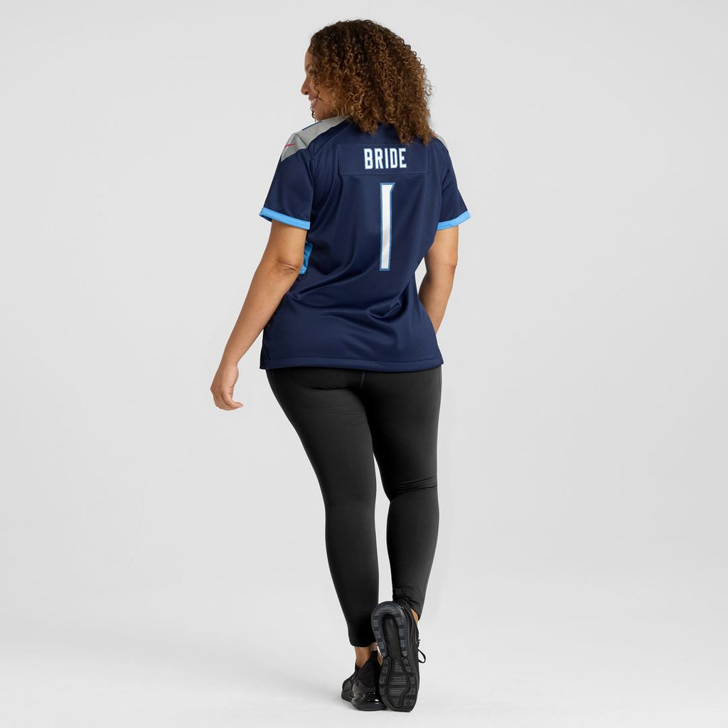 Number 1 Bride Tennessee Titans Nike Women's Game Jersey - Navy Official NFL Team Apparel Football Fan Gear