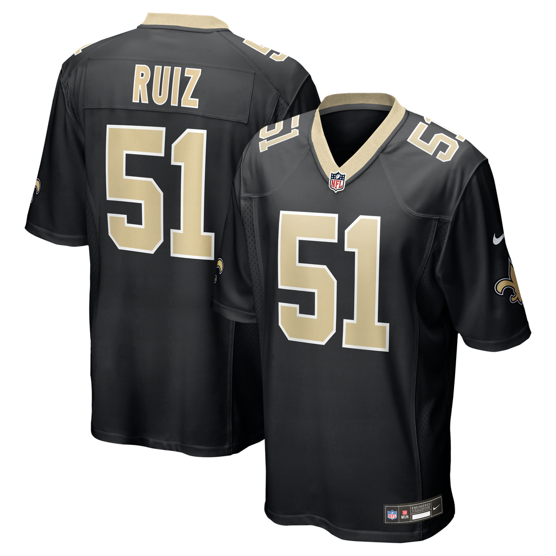 Cesar Ruiz New Orleans Saints Nike Player Game Jersey - Black Official NFL Team Apparel Football Fan Gear
