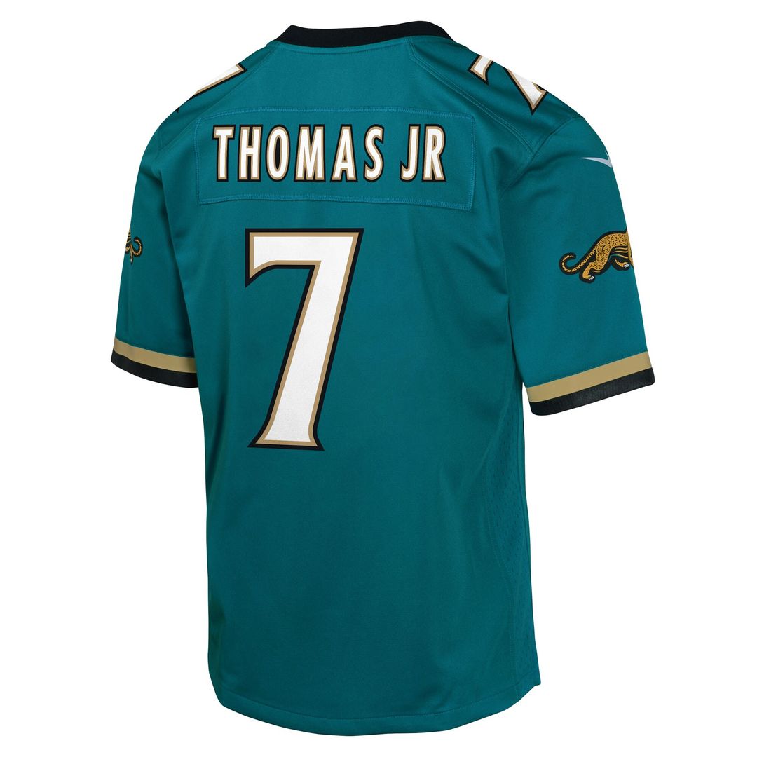 Brian Thomas Jr. Jacksonville Jaguars Nike Youth Alternate 2 Prowler Throwback Game Jersey - Teal Official NFL Team Apparel Football Fan Gear