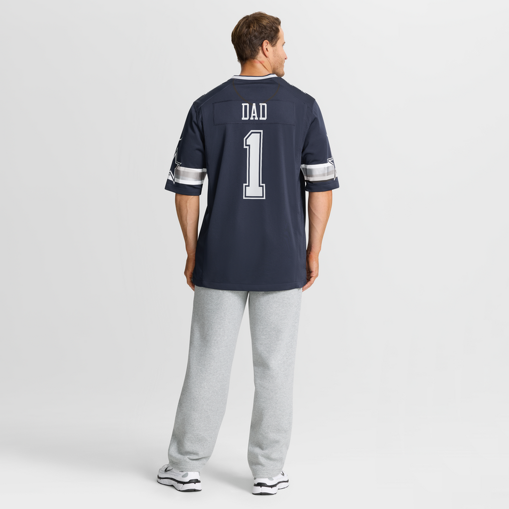 Number 1 Dad Dallas Cowboys Nike Game Jersey - Navy Official NFL Team Apparel Football Fan Gear