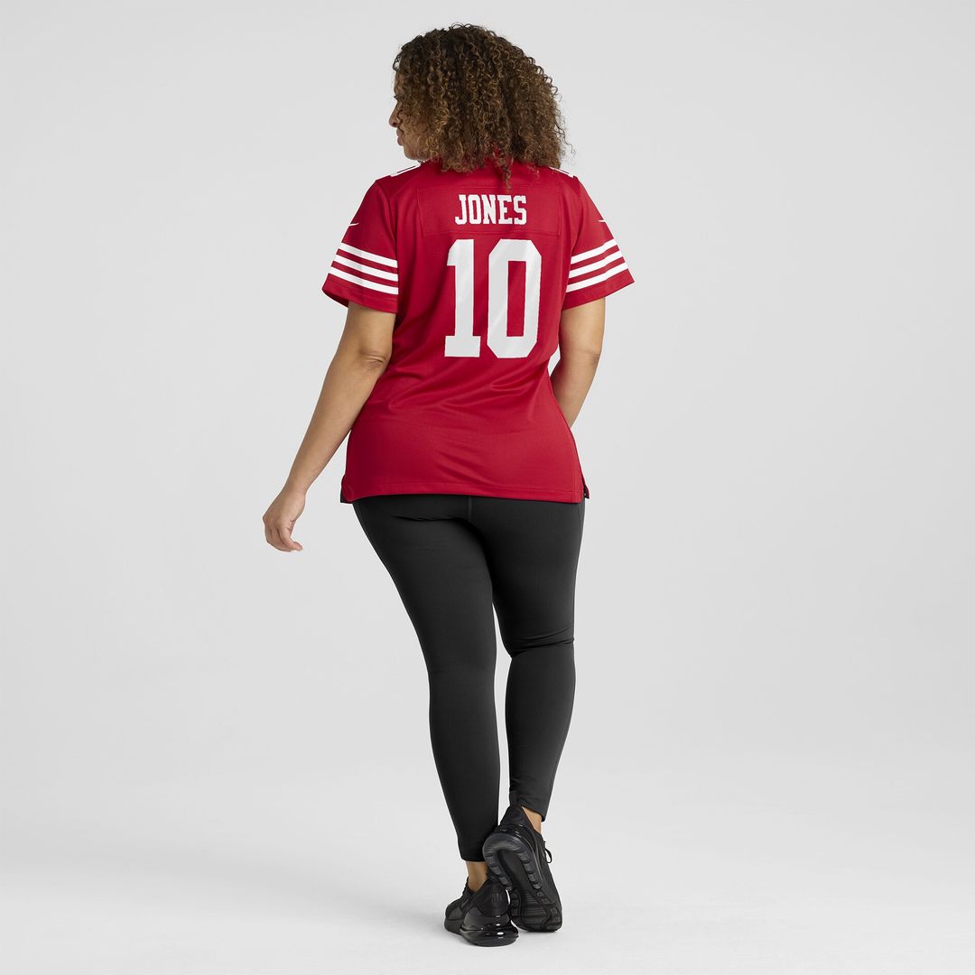 Mac Jones San Francisco 49ers Nike Women's Team Game Jersey - Scarlet Official NFL Team Apparel Football Fan Gear
