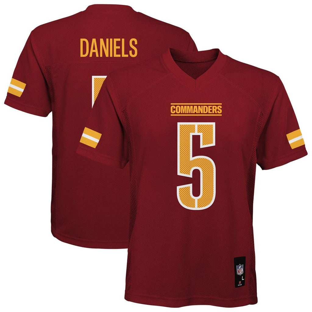 Jayden Daniels Washington Commanders Youth Replica Player Jersey - Burgundy Official NFL Team Apparel Football Fan Gear
