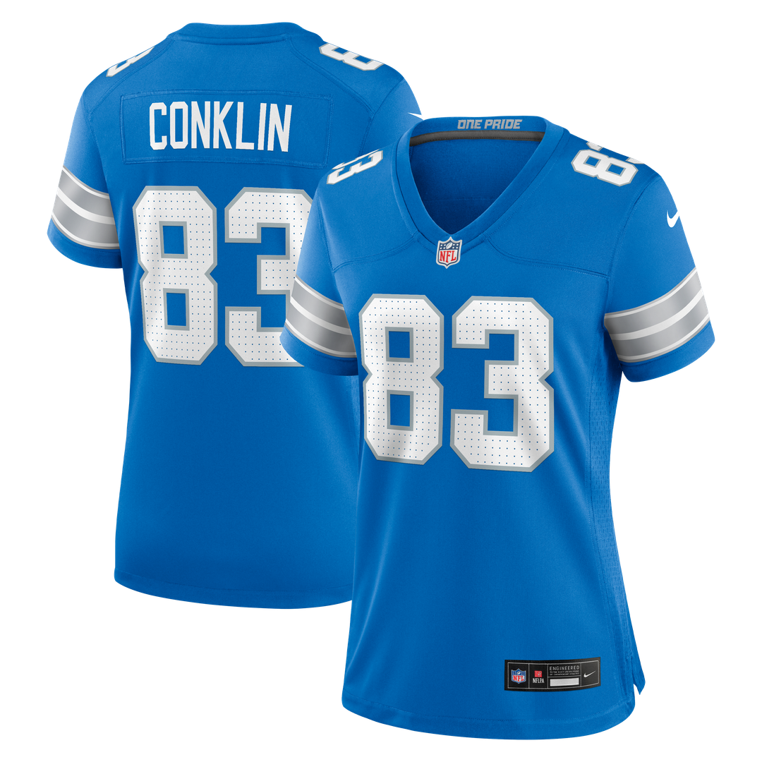 Tyler Conklin Detroit Lions Nike Women's Team Game Jersey - Blue Official NFL Team Apparel Football Fan Gear