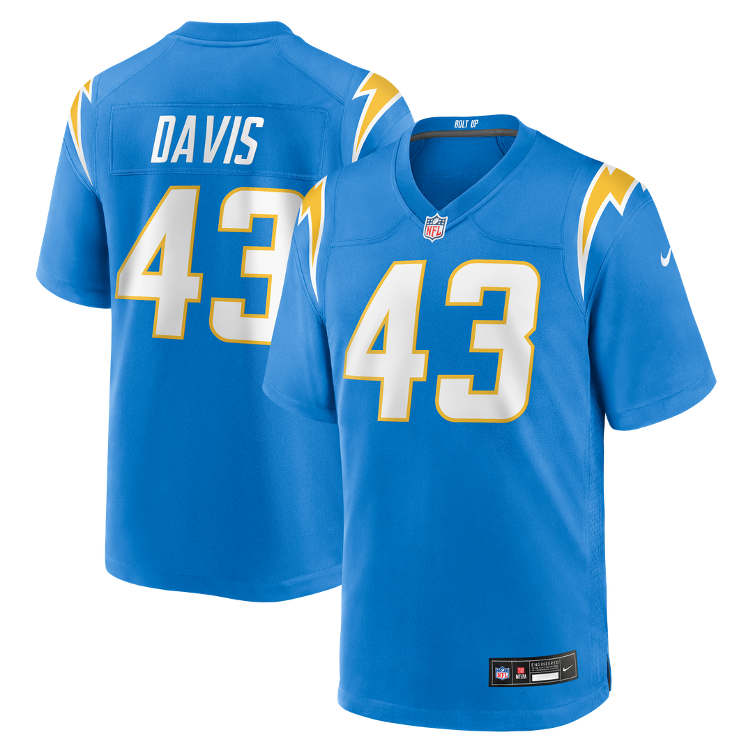 Michael Davis Los Angeles Chargers Nike Game Jersey - Powder Blue Official NFL Team Apparel Football Fan Gear