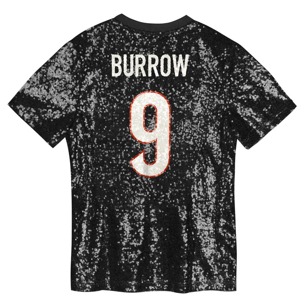 Joe Burrow Cincinnati Bengals Women's Player Name & Number V-Neck Fashion Jersey - Black Official NFL Team Apparel Football Fan Gear