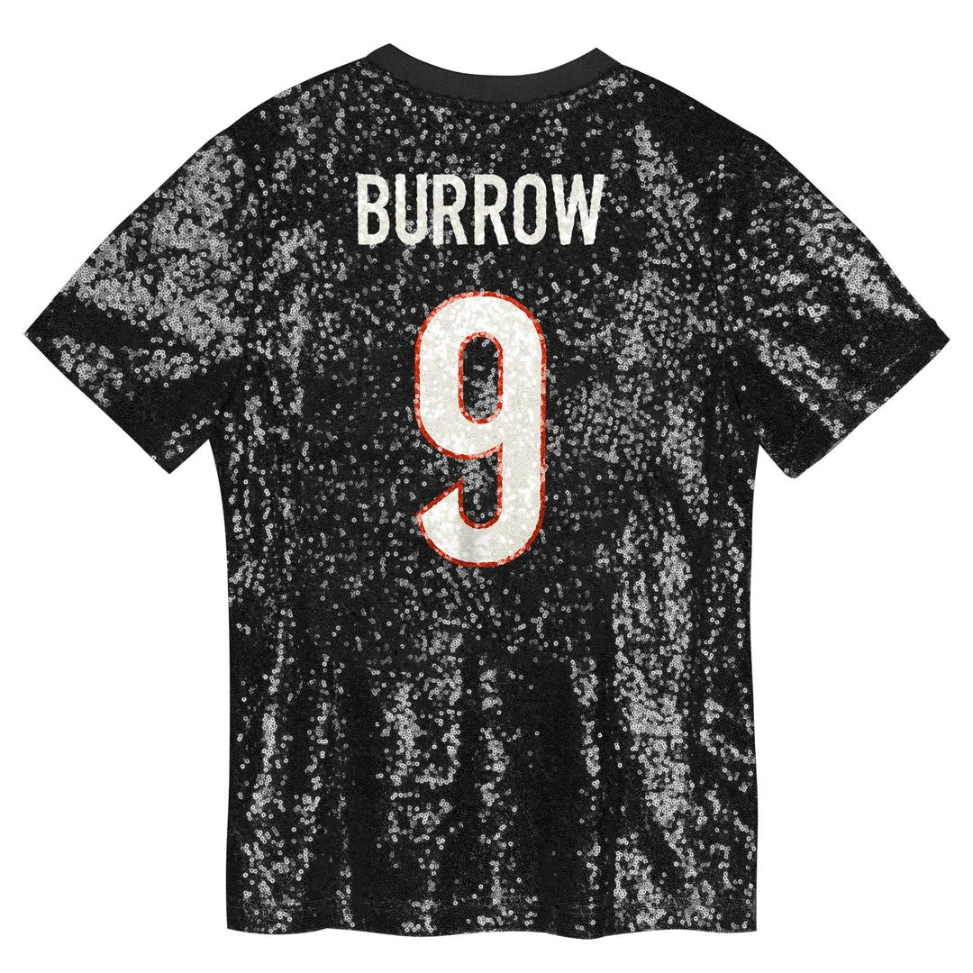 Joe Burrow Cincinnati Bengals Women's Player Name & Number V-Neck Fashion Jersey - Black Official NFL Team Apparel Football Fan Gear