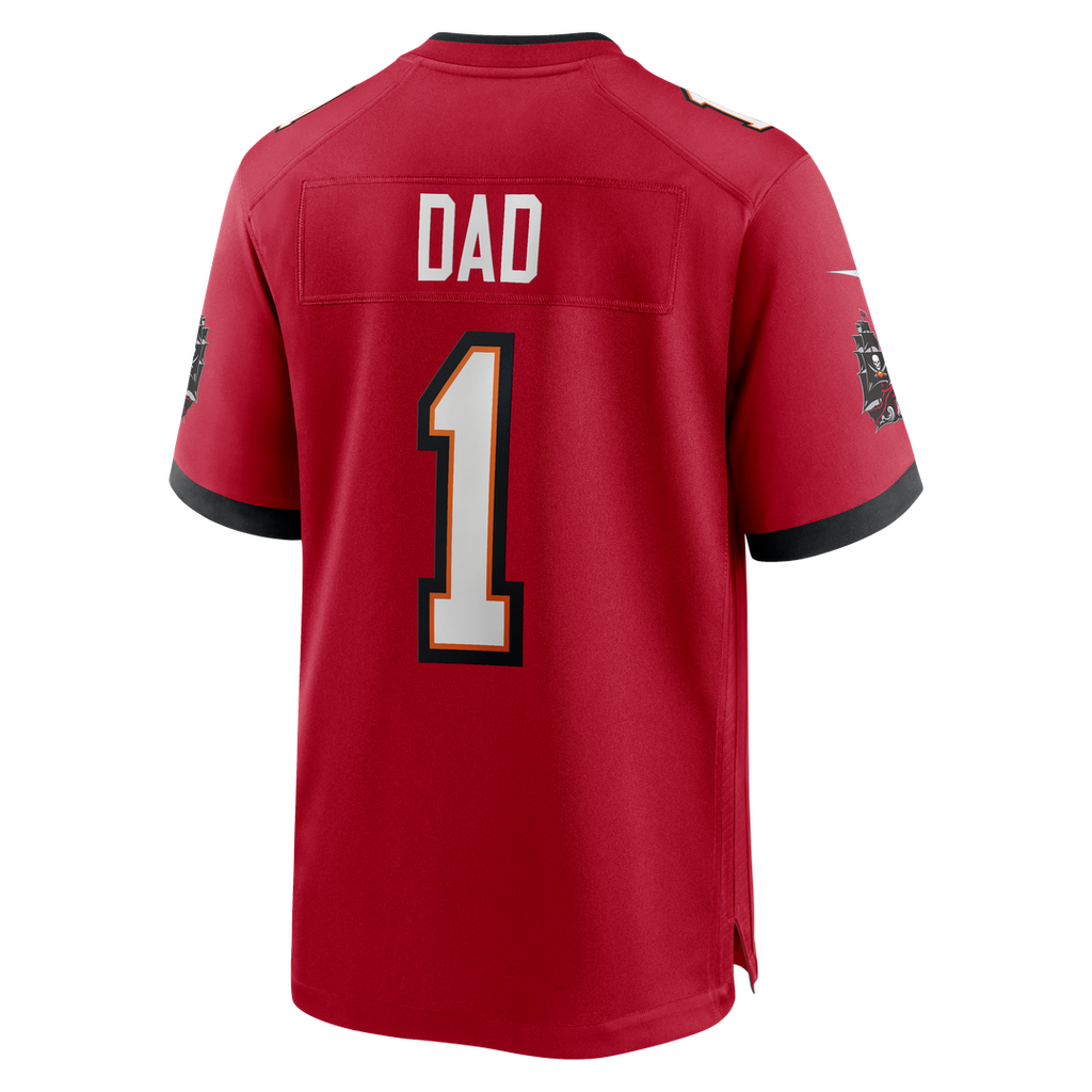 Number 1 Dad Tampa Bay Buccaneers Nike Game Jersey - Red Official NFL Team Apparel Football Fan Gear