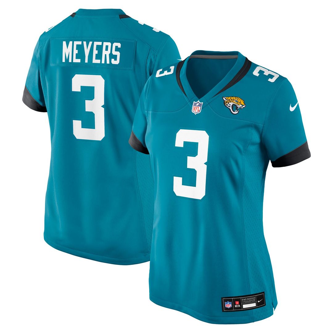 Jakobi Meyers Jacksonville Jaguars Nike Women's Team Game Jersey - Teal Official NFL Team Apparel Football Fan Gear