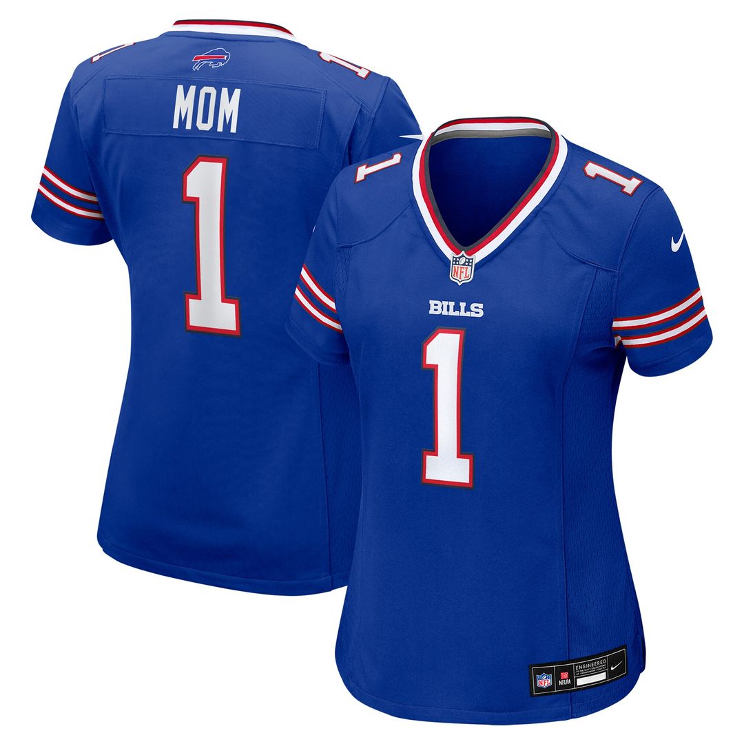 Number 1 Mom Buffalo Bills Nike Women's Game Jersey - Royal Official NFL Team Apparel Football Fan Gear