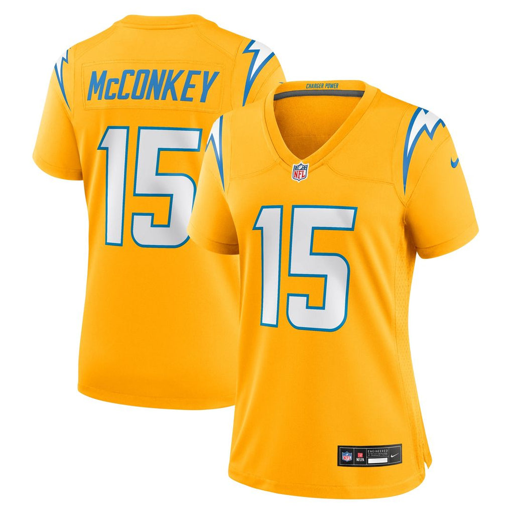 Ladd McConkey Los Angeles Chargers Nike Women's Alternate Charger Power Game Jersey - Gold Official NFL Team Apparel Football Fan Gear
