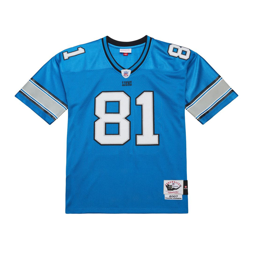 Calvin Johnson Detroit Lions Mitchell & Ness 2007 Authentic Throwback Retired Player Jersey - Blue Official NFL Team Apparel Football Fan Gear