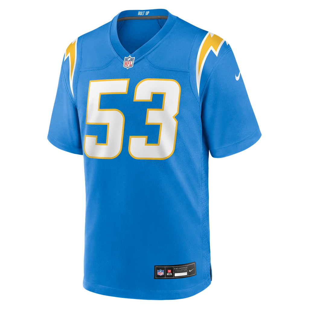 Del'Shawn Phillips Los Angeles Chargers Nike Team Game Jersey - Powder Blue Official NFL Team Apparel Football Fan Gear