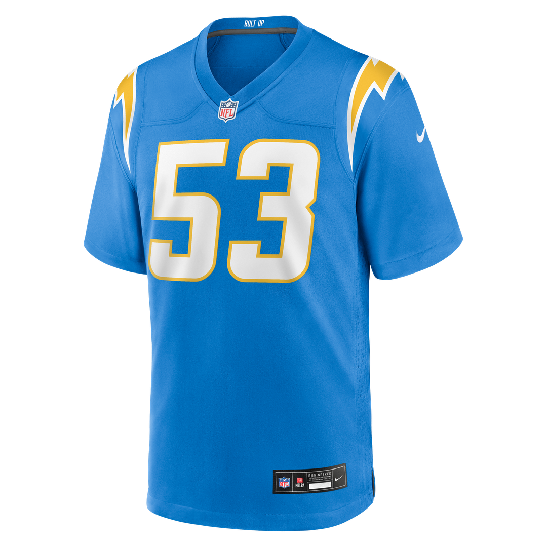 Del'Shawn Phillips Los Angeles Chargers Nike Team Game Jersey - Powder Blue Official NFL Team Apparel Football Fan Gear