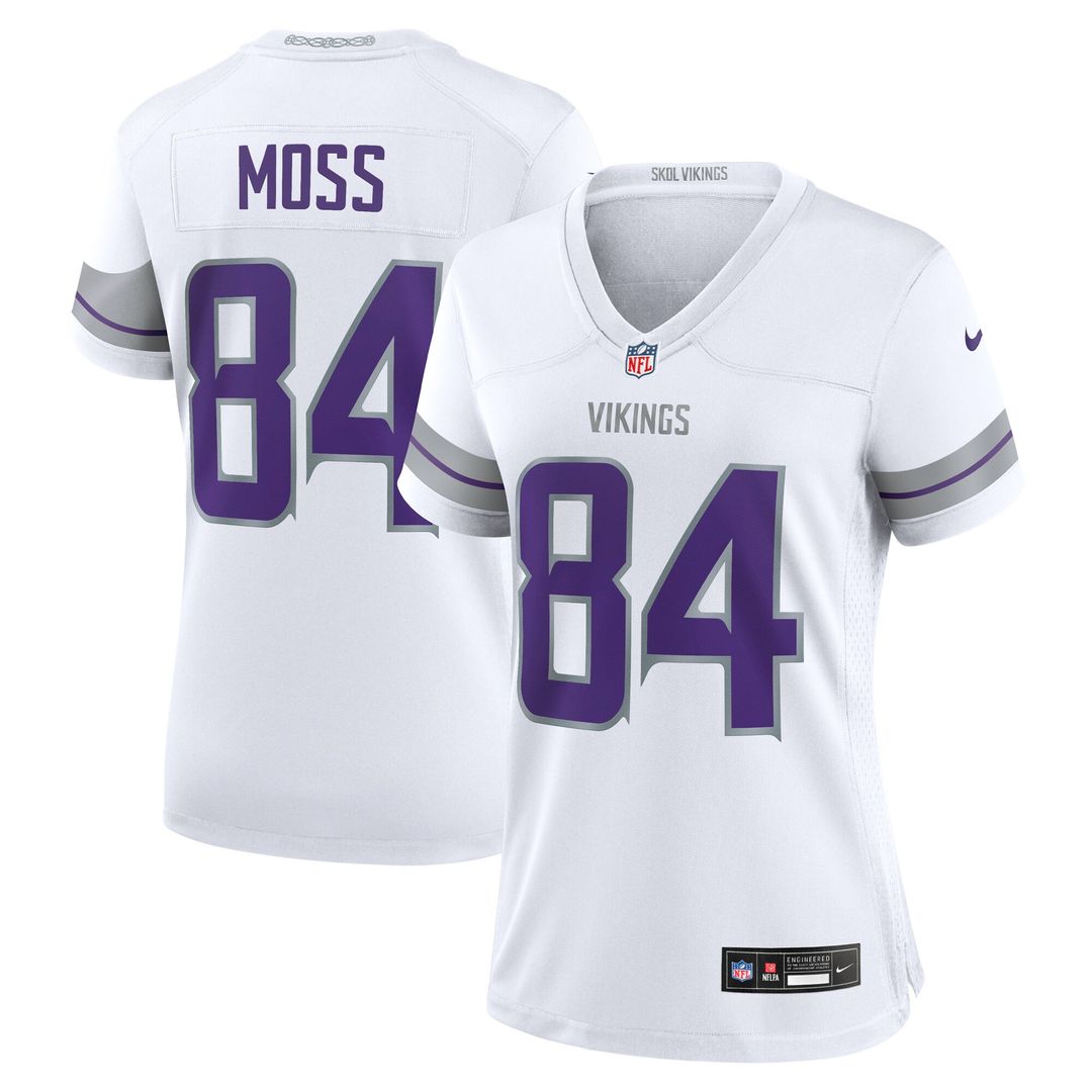 Randy Moss Minnesota Vikings Nike Women's Alternate Retired Player Game Jersey - White Official NFL Team Apparel Football Fan Gear