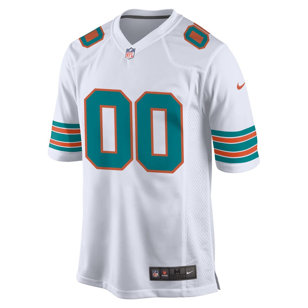 Miami Dolphins Nike Alternate Custom Game Jersey - White Official NFL Team Apparel Football Fan Gear
