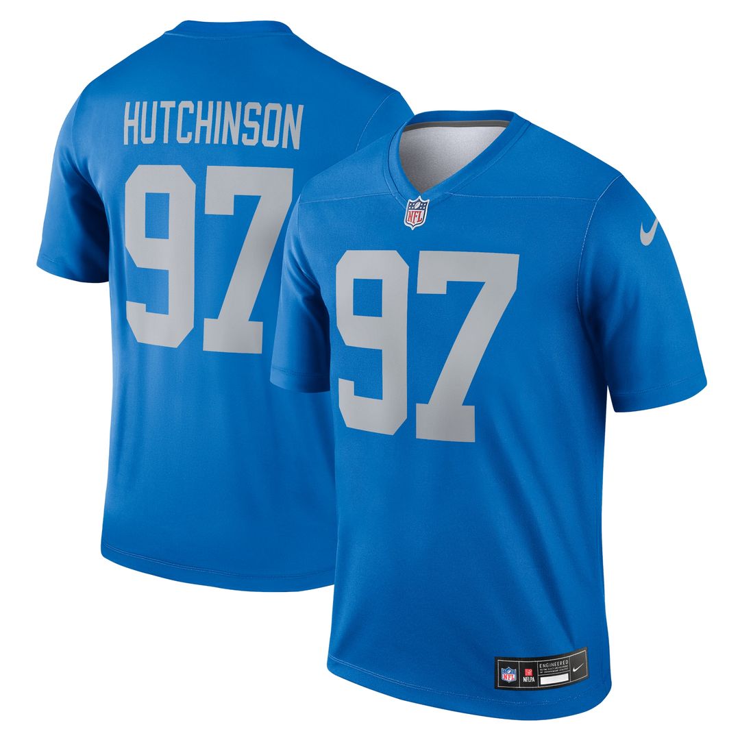 Aidan Hutchinson Detroit Lions Nike Legend Player Performance Top - Blue NFL Fan Gear Popular Style
