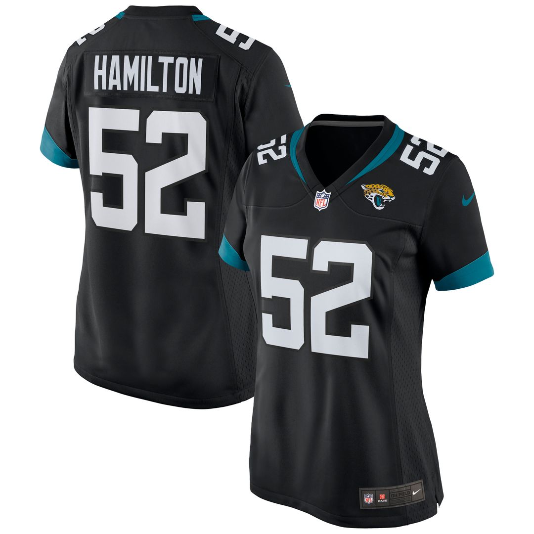 DaVon Hamilton Jacksonville Jaguars Nike Women's Game Jersey - Black Official NFL Team Apparel Football Fan Gear