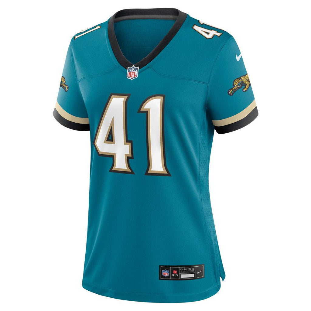 Josh Hines-Allen Jacksonville Jaguars Nike Women's Prowler Throwback Game Jersey - Teal Official NFL Team Apparel Football Fan Gear