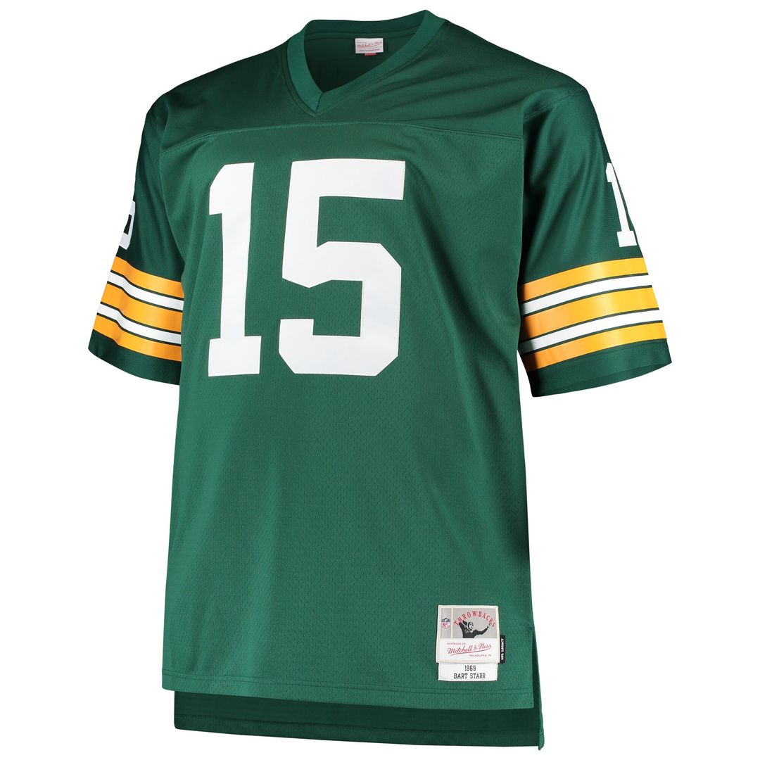 Bart Starr Green Bay Packers Mitchell & Ness Big & Tall 1968 Retired Player Replica Jersey - Green Official NFL Team Apparel Football Fan Gear