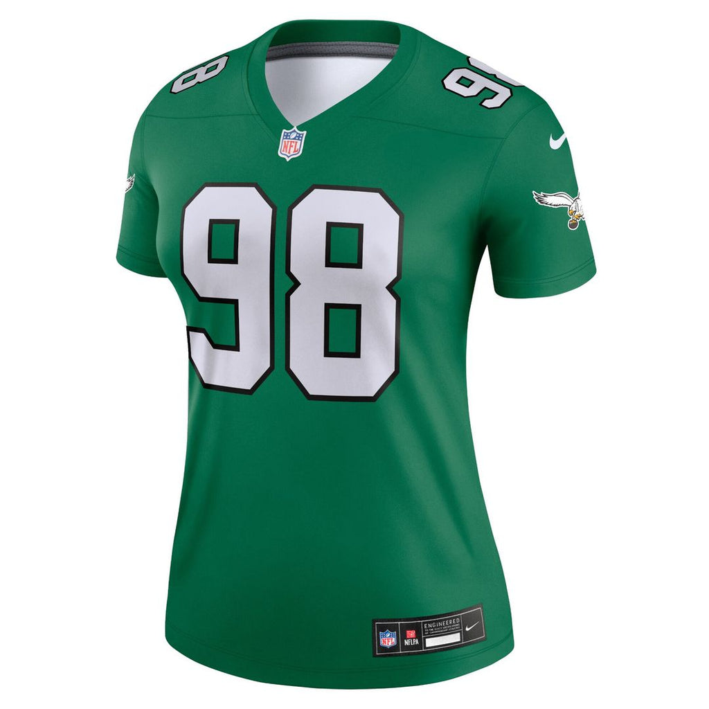 Jalen Carter Philadelphia Eagles Nike Women's Alternate Legend Player Performance Top - Kelly Green NFL Fan Gear Popular Style