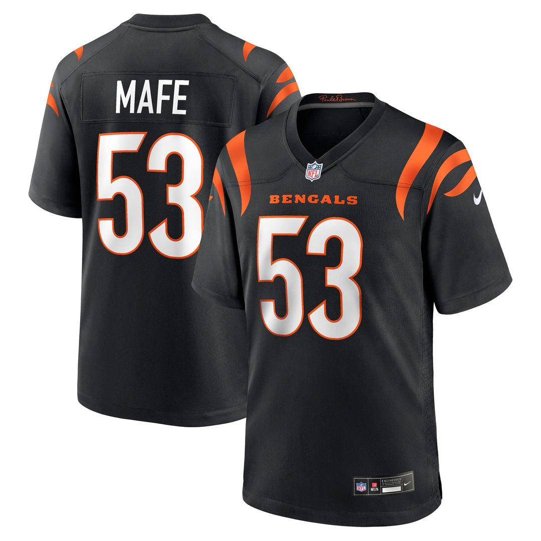 Boye Mafe Cincinnati Bengals Nike Team Game Jersey - Black Official NFL Team Apparel Football Fan Gear