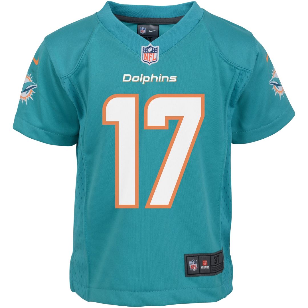 Jaylen Waddle Miami Dolphins Nike Infant Team Player Game Jersey - Aqua Official NFL Team Apparel Football Fan Gear