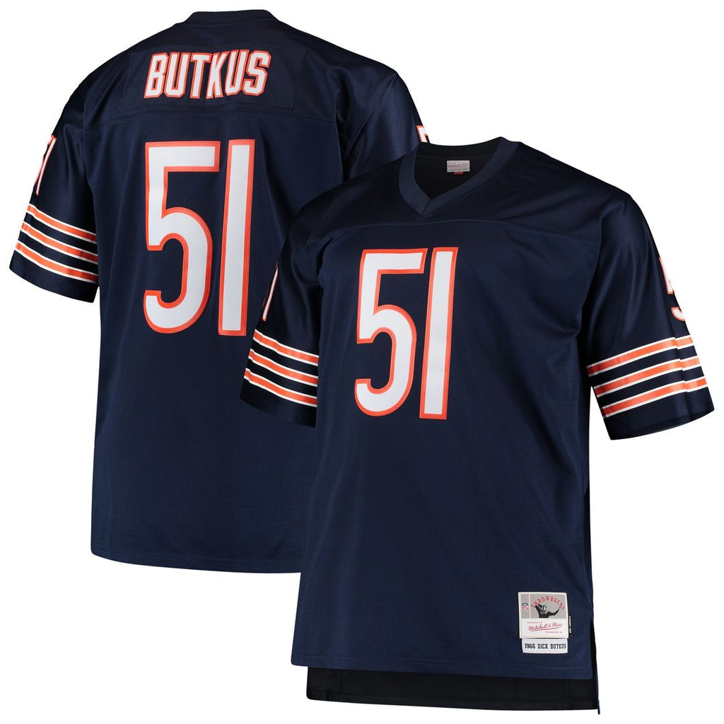 Dick Butkus Chicago Bears Mitchell & Ness Big & Tall 1966 Retired Player Replica Jersey - Navy Official NFL Team Apparel Football Fan Gear