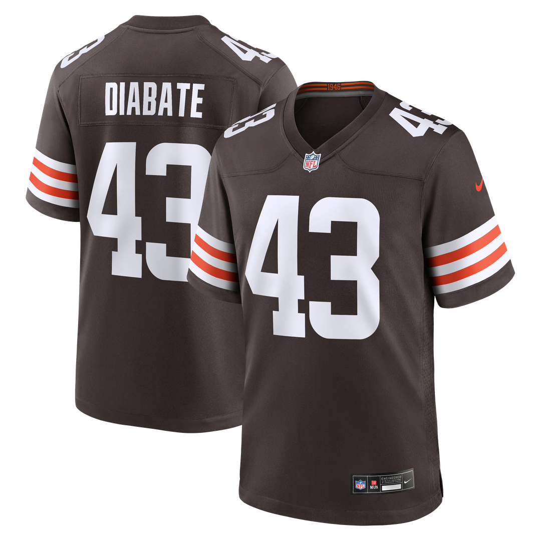 Mohamoud Diabate Cleveland Browns Nike Team Game Jersey - Brown Official NFL Team Apparel Football Fan Gear