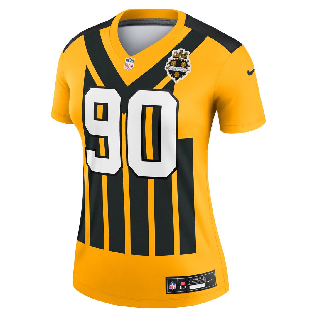 T.J. Watt Pittsburgh Steelers Nike Women's Alternate 1933 Throwback Legend Player Performance Top - Gold Official NFL Team Apparel Football Fan Gear