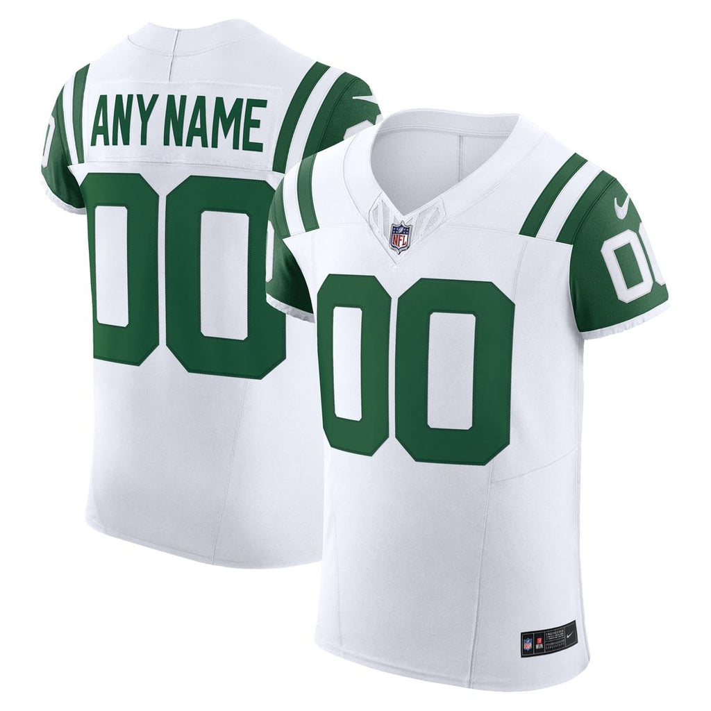 New York Jets Nike Vapor F.U.S.E. Elite Custom Jersey - White Official NFL Team Apparel Football Fan Gear