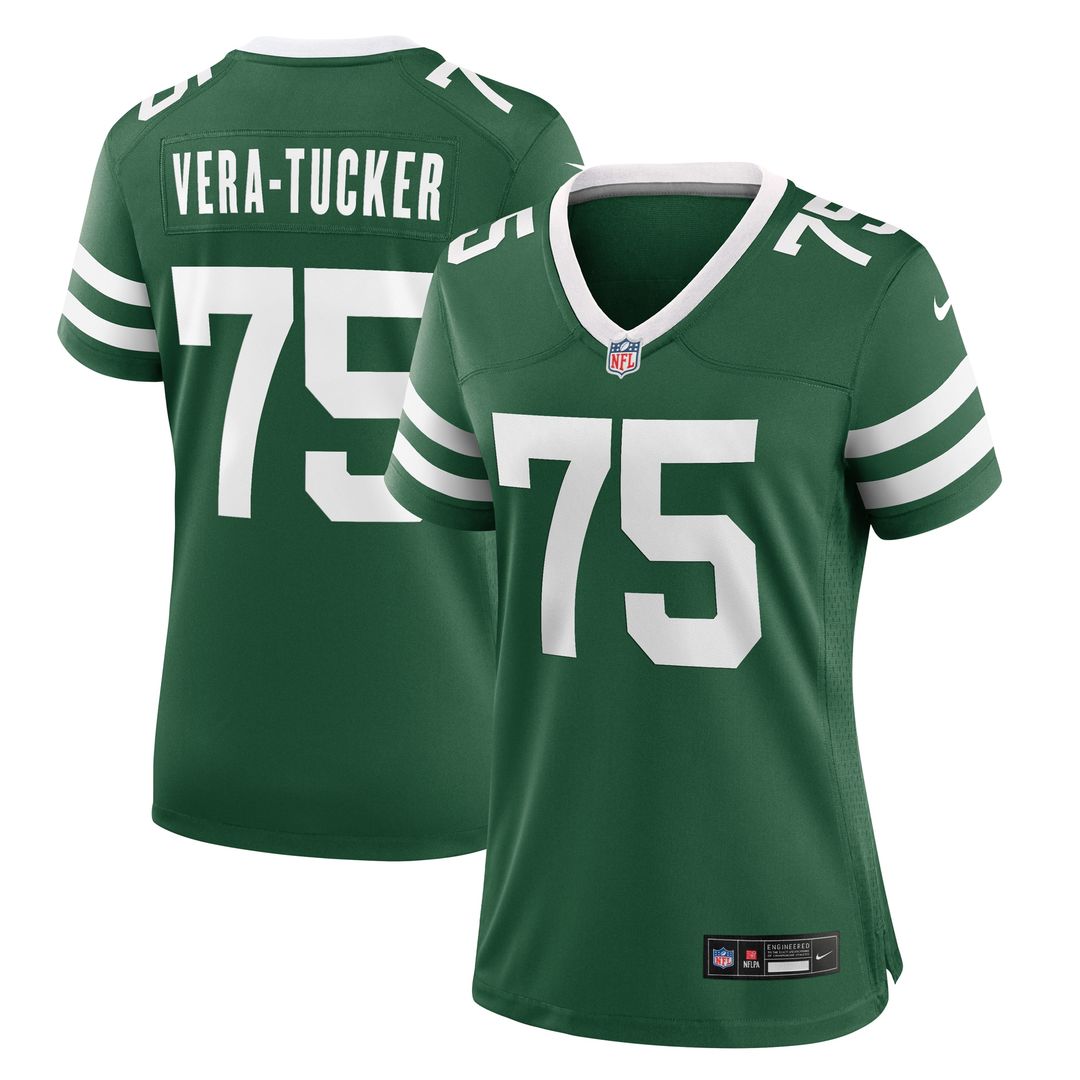 Alijah Vera-Tucker New York Jets Nike Women's Game Jersey - Legacy Green Official NFL Team Apparel Football Fan Gear