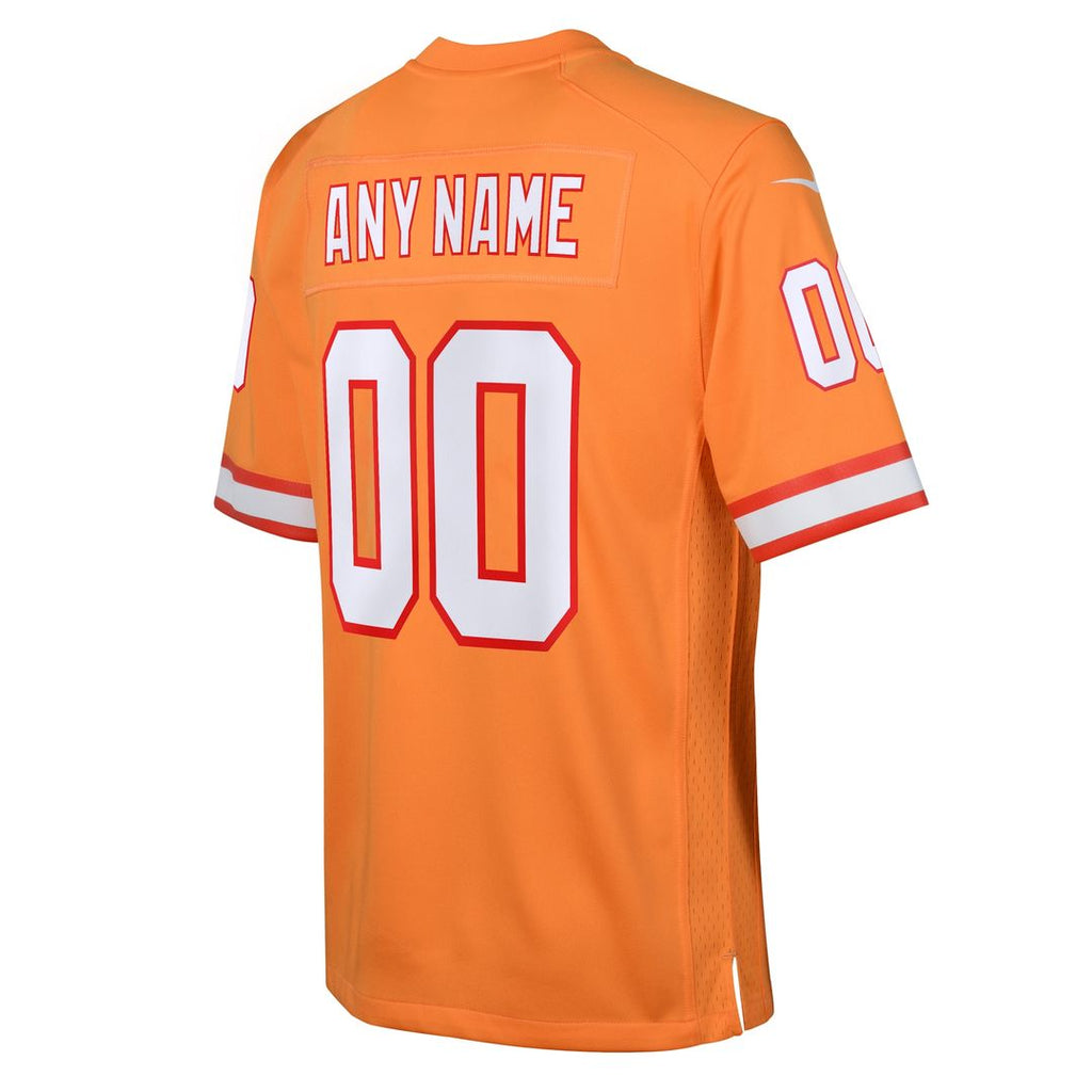 Tampa Bay Buccaneers Nike Youth Custom Throwback Game Jersey - Orange Official NFL Team Apparel Football Fan Gear