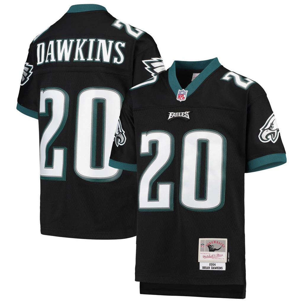 Brian Dawkins Philadelphia Eagles Mitchell & Ness Youth 2004 Legacy Retired Player Jersey - Black Official NFL Team Apparel Football Fan Gear