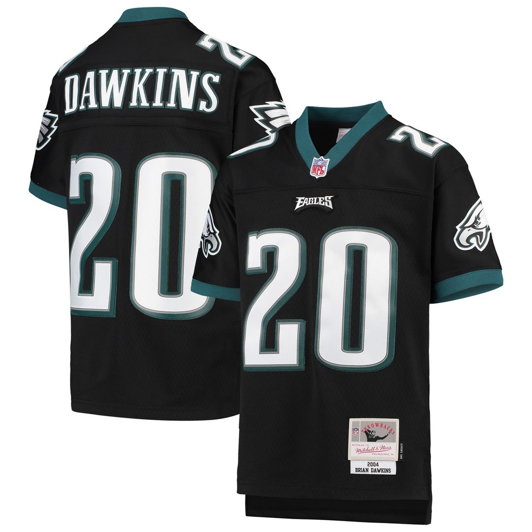 Brian Dawkins Philadelphia Eagles Mitchell & Ness Youth 2004 Legacy Retired Player Jersey - Black Official NFL Team Apparel Football Fan Gear