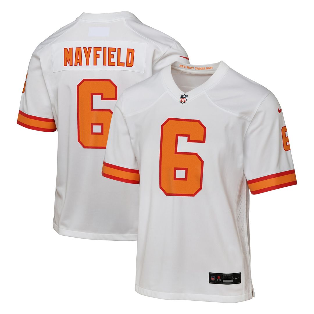 Baker Mayfield '76 Tampa Bay Buccaneers Youth Game Jersey - White Official NFL Team Apparel Football Fan Gear