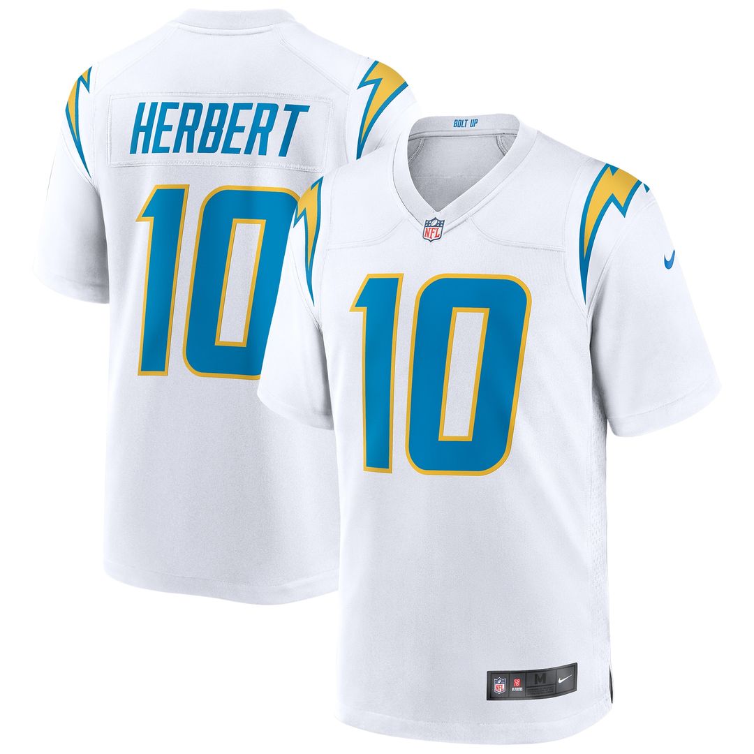 Justin Herbert Los Angeles Chargers Nike Game Jersey - White Official NFL Team Apparel Football Fan Gear