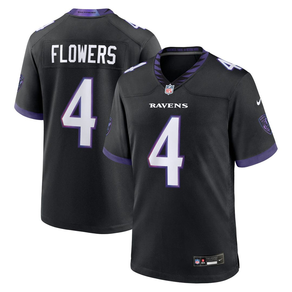 Zay Flowers Baltimore Ravens Nike Alternate Game Jersey - Black Official NFL Team Apparel Football Fan Gear