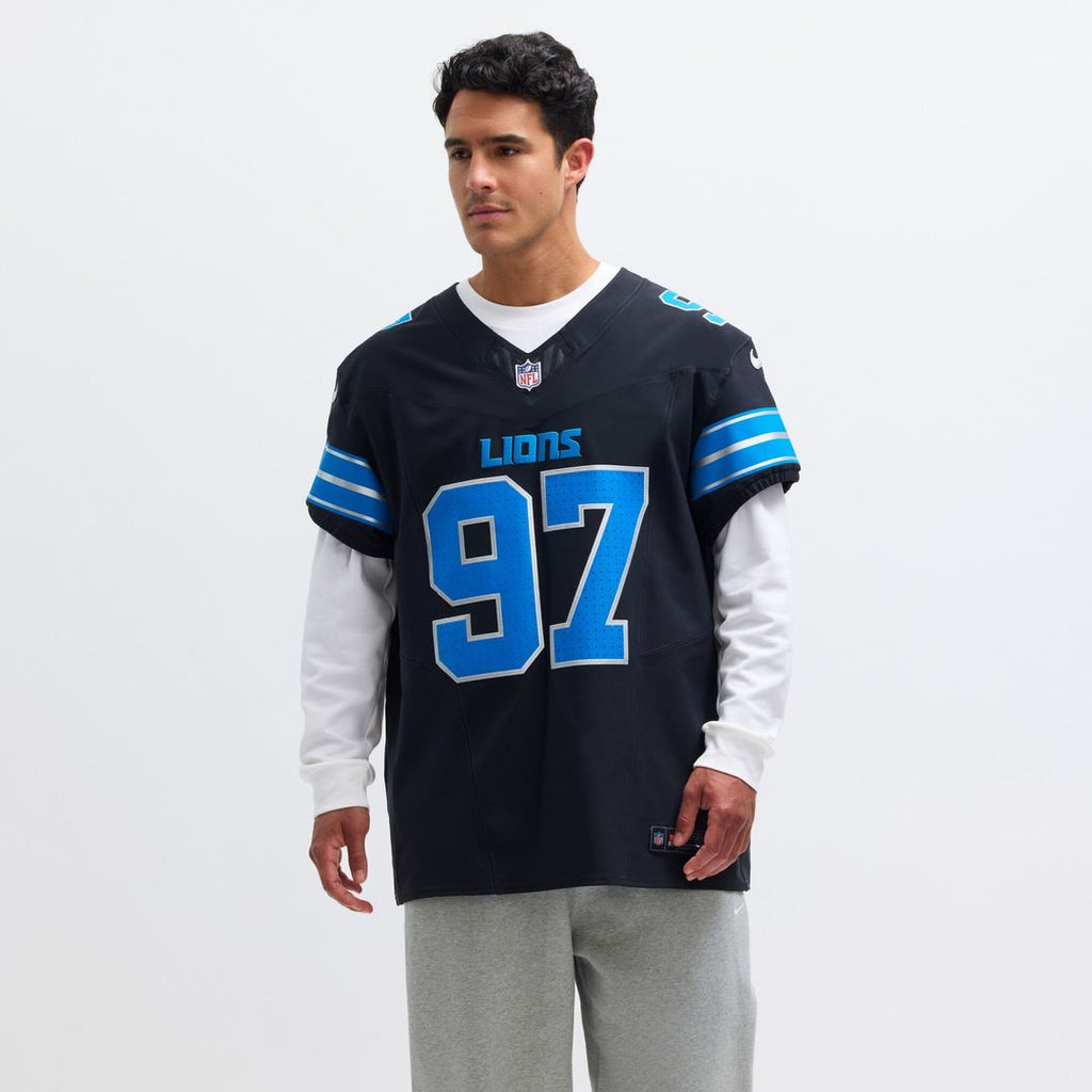 Aidan Hutchinson Detroit Lions Nike Alternate Vapor F.U.S.E. Elite Jersey - Black Official NFL Team Apparel Football Fan Gear
