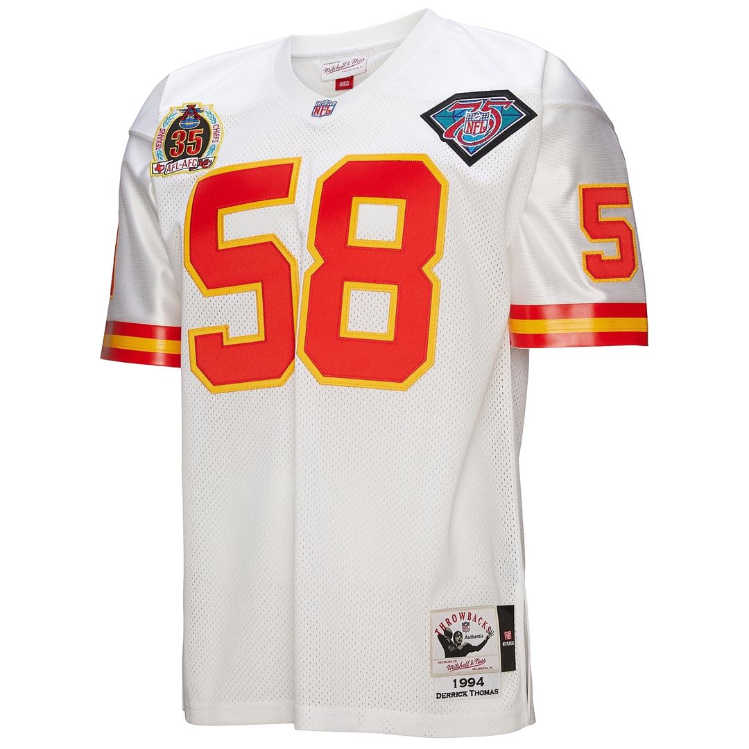 Derrick Thomas Kansas City Chiefs 1994 Mitchell & Ness Authentic Throwback Retired Player Jersey - White Official NFL Team Apparel Football Fan Gear
