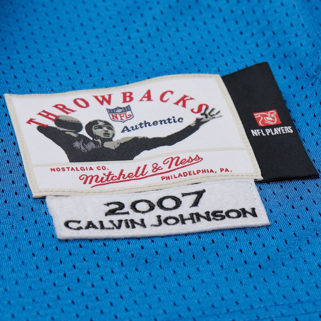 Calvin Johnson Detroit Lions Mitchell & Ness 2007 Authentic Throwback Retired Player Jersey - Blue Official NFL Team Apparel Football Fan Gear