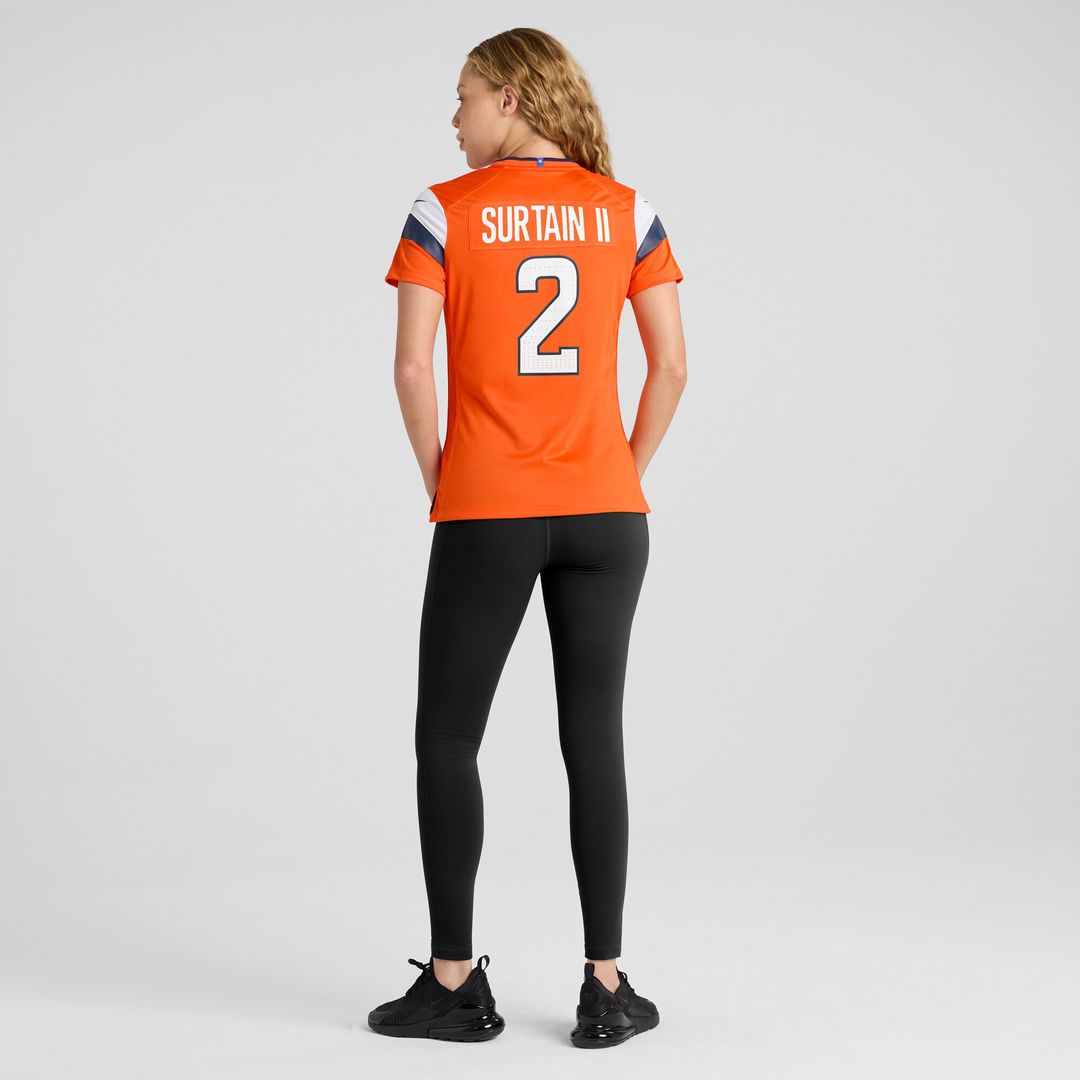 Patrick Surtain II Denver Broncos Nike Women's Team Game Jersey - Orange Official NFL Team Apparel Football Fan Gear