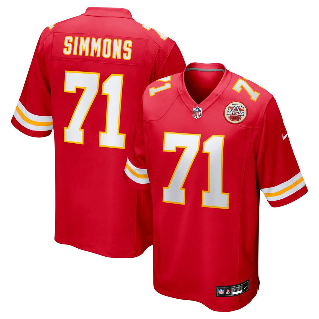 Josh Simmons Kansas City Chiefs Nike Game Jersey - Red Official NFL Team Apparel Football Fan Gear