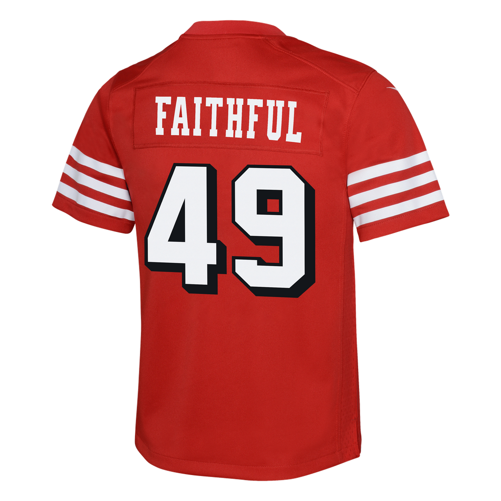 The Faithful San Francisco 49ers Nike Youth Alternate 2 Game Jersey - Scarlet Official NFL Team Apparel Football Fan Gear