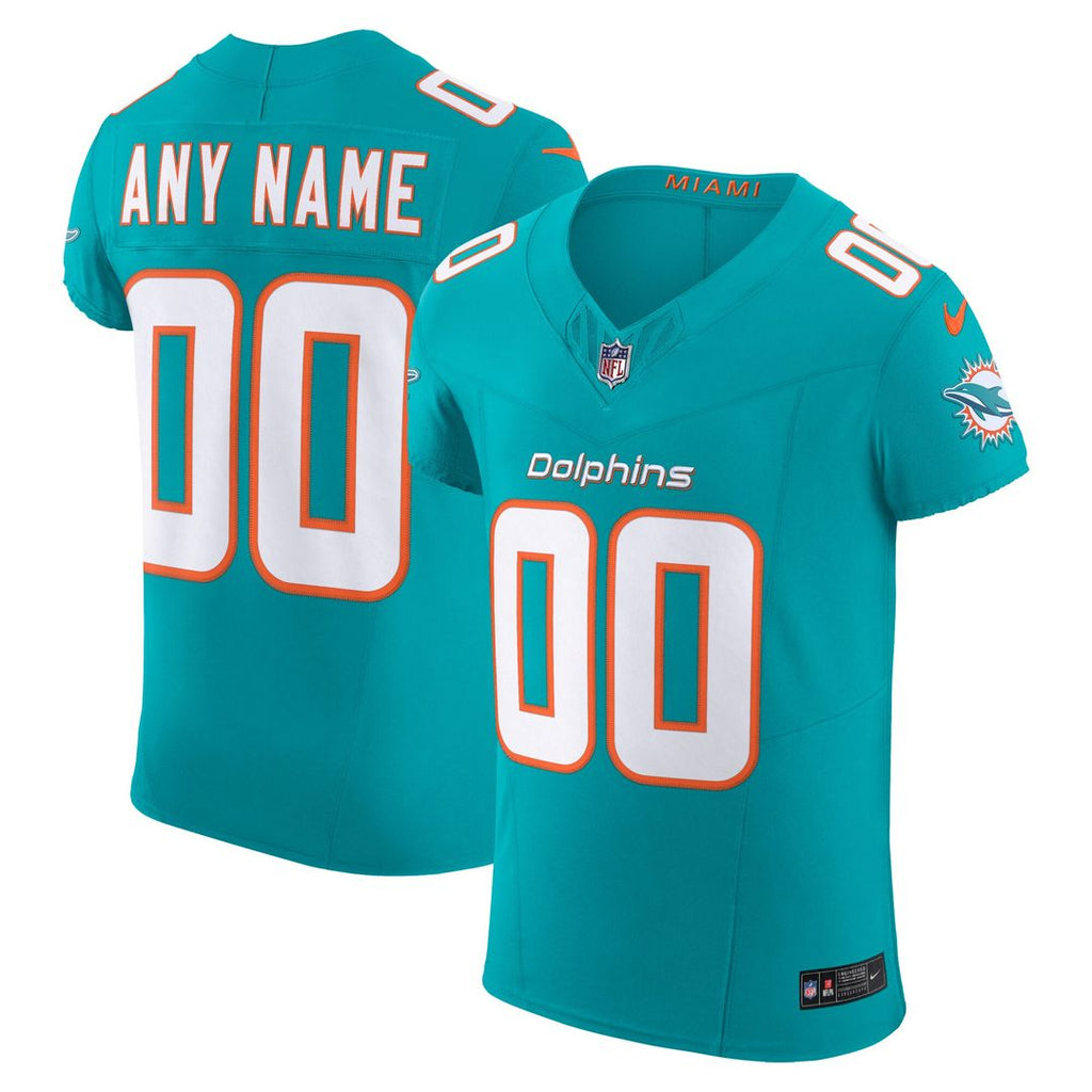 Miami Dolphins Nike Vapor F.U.S.E. Elite Custom Jersey - Aqua Official NFL Team Apparel Football Fan Gear