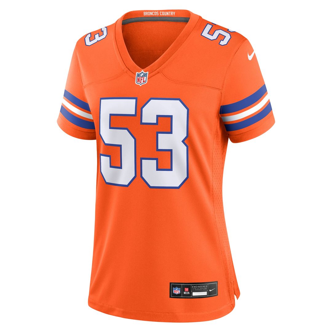 Randy Gradishar Denver Broncos Nike Women's Mile High Collection 1977 Throwback Retired Player Game Jersey - Orange Official NFL Team Apparel Football