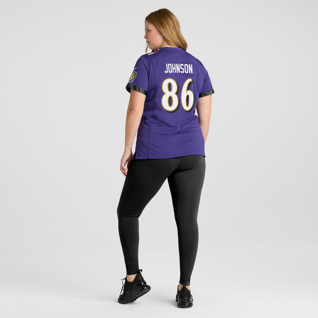 Cornelius Johnson Baltimore Ravens Nike Women's Team Game Jersey - Purple Official NFL Team Apparel Football Fan Gear