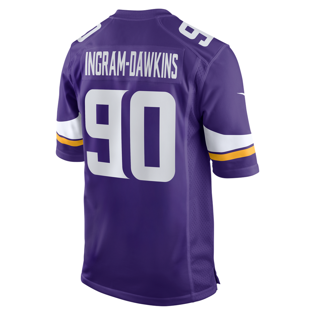 Tyrion Ingram-Dawkins Minnesota Vikings Nike Team Game Jersey - Purple Official NFL Team Apparel Football Fan Gear