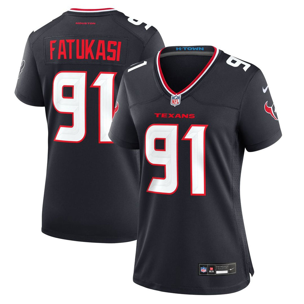 Folorunso Fatukasi Houston Texans Nike Women's Team Game Jersey - Navy Official NFL Team Apparel Football Fan Gear