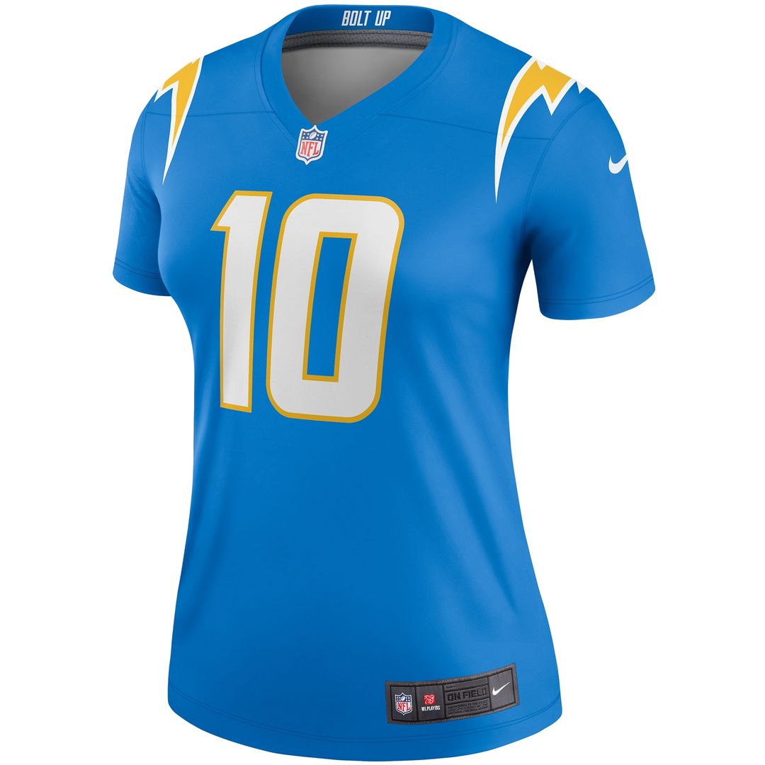 Justin Herbert Los Angeles Chargers Nike Women's Legend Player Performance Top - Powder Blue NFL Fan Gear Popular Style