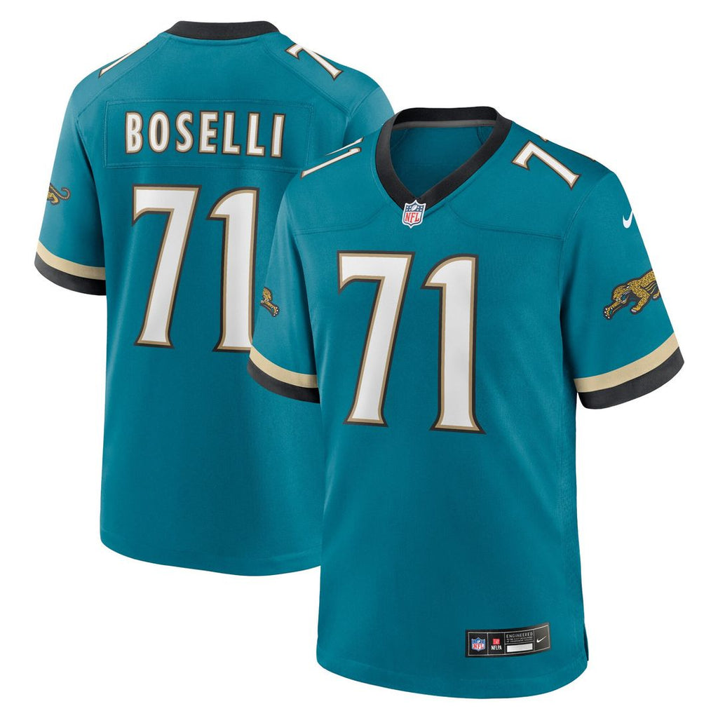 Tony Boselli Jacksonville Jaguars Nike Prowler Throwback Retired Player Game Jersey - Teal Official NFL Team Apparel Football Fan Gear